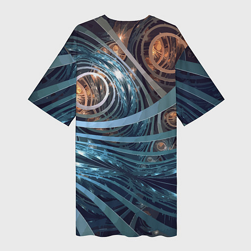 Женская длинная футболка Абстрактный геометрический паттерн / 3D-принт – фото 2