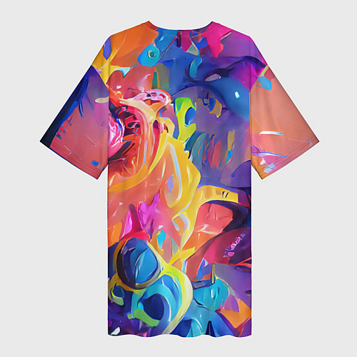 Женская длинная футболка Madness colors / 3D-принт – фото 2