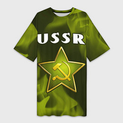 Женская длинная футболка USSR - ЗВЕЗДА - Огонь