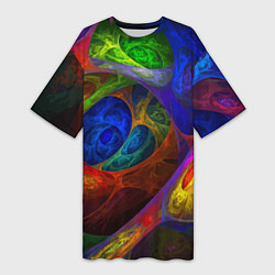 Женская длинная футболка Абстрактная мультивселенная паттерн Abstraction