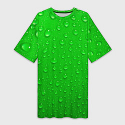 Женская длинная футболка Зеленый фон с росой