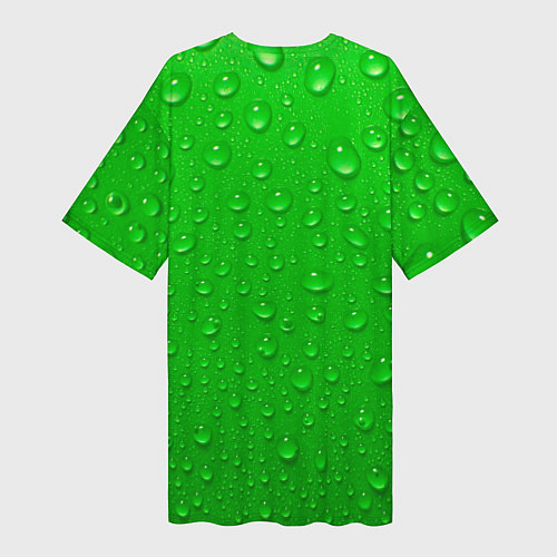 Женская длинная футболка Зеленый фон с росой / 3D-принт – фото 2