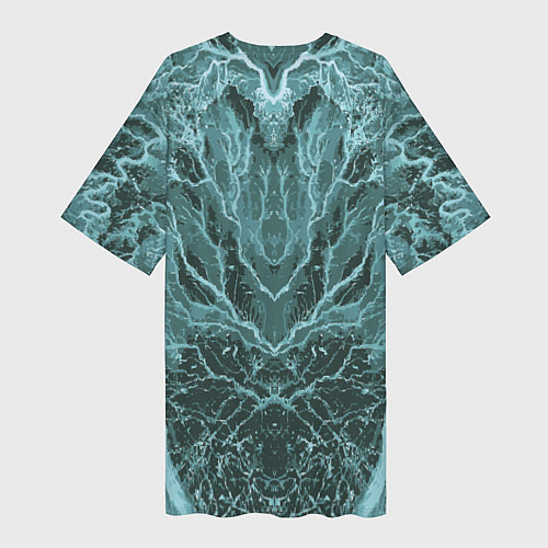 Женская длинная футболка Абстрактная геометрическая графика ,цвет морской в / 3D-принт – фото 2