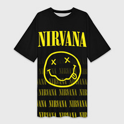 Футболка женская длинная Smile Nirvana, цвет: 3D-принт