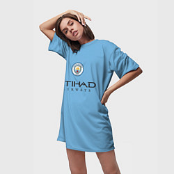 Футболка женская длинная Manchester City ФОДЕН Домашняя форма 2223, цвет: 3D-принт — фото 2