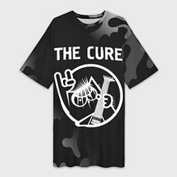 Футболка женская длинная The Cure КОТ Камуфляж, цвет: 3D-принт