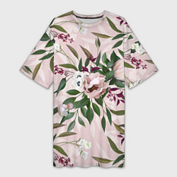 Женская длинная футболка Цветы Букет Из Протей