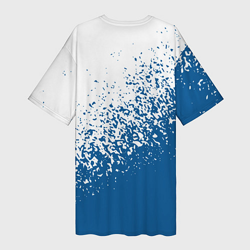 Женская длинная футболка Psg синие брызги / 3D-принт – фото 2