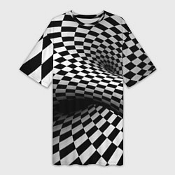 Женская длинная футболка Геометрическая объёмная композиция Авангард