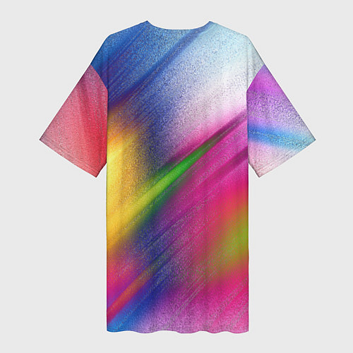 Женская длинная футболка Абстрактный разноцветный текстурированный фон / 3D-принт – фото 2