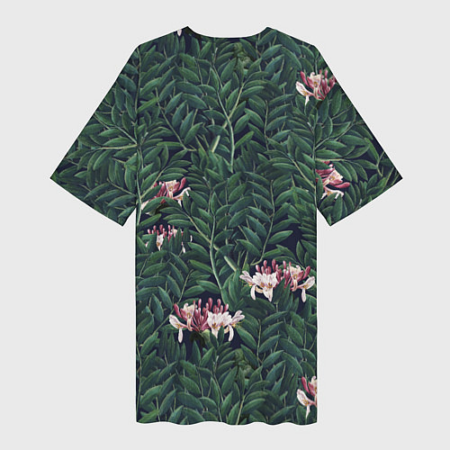Женская длинная футболка Цветы Жимолости / 3D-принт – фото 2