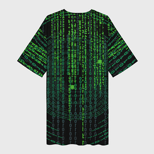 Женская длинная футболка Бинарная матрица / 3D-принт – фото 2