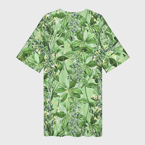 Женская длинная футболка Цветы Синеголовники / 3D-принт – фото 2