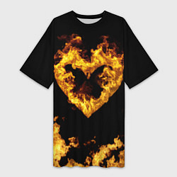 Женская длинная футболка Fire Heart