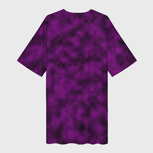Женская длинная футболка Черно-пурпурная облачность / 3D-принт – фото 2