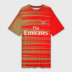 Футболка женская длинная Arsenal fly emirates, цвет: 3D-принт