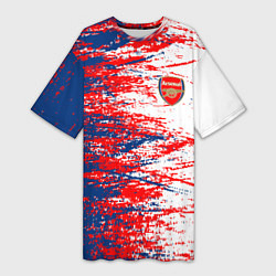 Женская длинная футболка Arsenal fc арсенал фк texture