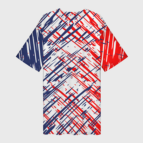 Женская длинная футболка Атлетико мадрид краска / 3D-принт – фото 2