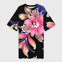 Женская длинная футболка Сон в летнюю ночь Beautiful flower