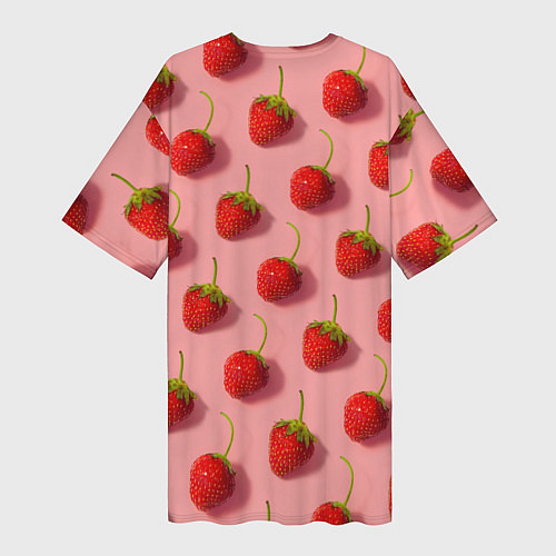 Женская длинная футболка Strawberry Pattern / 3D-принт – фото 2