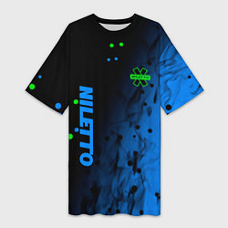 Футболка женская длинная Niletto абстракция, цвет: 3D-принт