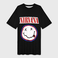 Женская длинная футболка Nirvana гранж