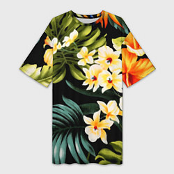 Женская длинная футболка Vanguard floral composition Summer
