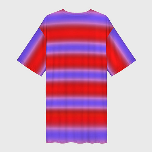Женская длинная футболка Striped pattern мягкие размытые полосы красные фио / 3D-принт – фото 2