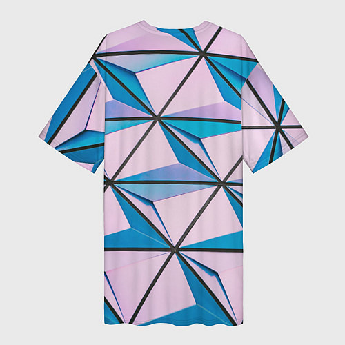 Женская длинная футболка 3D иллюзия-треугольники / 3D-принт – фото 2