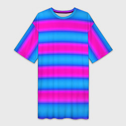 Женская длинная футболка Striped pattern яркий неоновый полосатый узор
