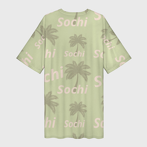 Женская длинная футболка Пальмы на салатном фоне palm trees text / 3D-принт – фото 2