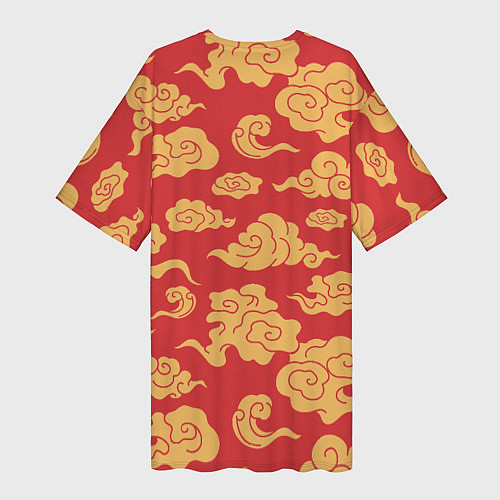 Женская длинная футболка Старая самурайская лягуха / 3D-принт – фото 2