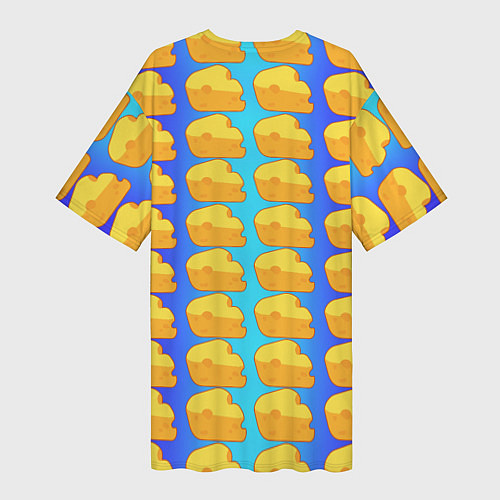 Женская длинная футболка Сыр сыр сыр / 3D-принт – фото 2