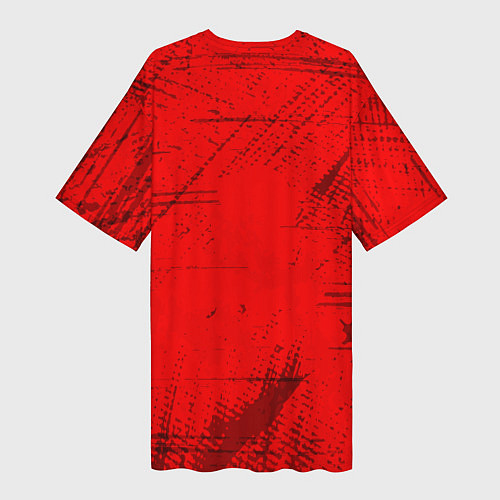 Женская длинная футболка Че Гевара - на красном фоне / 3D-принт – фото 2