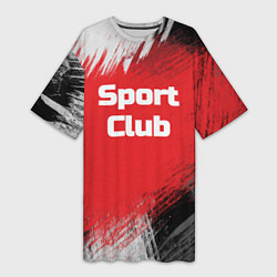 Футболка женская длинная Sport Club Спортивный клуб, цвет: 3D-принт