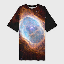 Женская длинная футболка Туманность Южное кольцо наблюдаемое телескопом Уэб