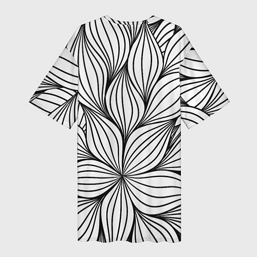 Женская длинная футболка Бесконечные Белые Листья / 3D-принт – фото 2
