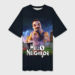 Женская длинная футболка Hello Neighbor игра Привет сосед