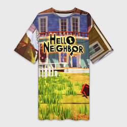 Футболка женская длинная Hello Neighbor: Дом, цвет: 3D-принт