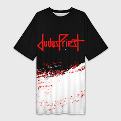 Женская длинная футболка Judas Priest текстура