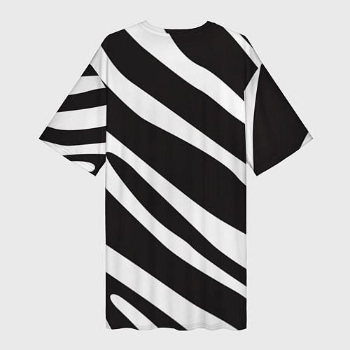 Женская длинная футболка Анималистичный рисунок зебра / 3D-принт – фото 2