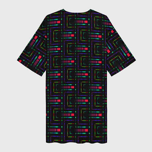 Женская длинная футболка Яркие полосы на черном / 3D-принт – фото 2