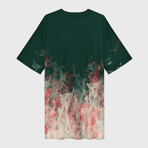Женская длинная футболка Gucci - огонь / 3D-принт – фото 2