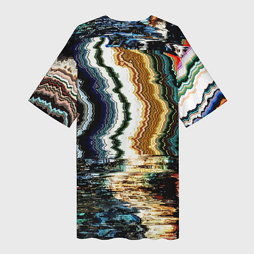 Женская длинная футболка Glitch pattern - fashion trend / 3D-принт – фото 2