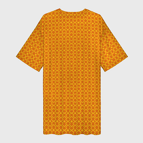 Женская длинная футболка Оранжевые классические узоры / 3D-принт – фото 2