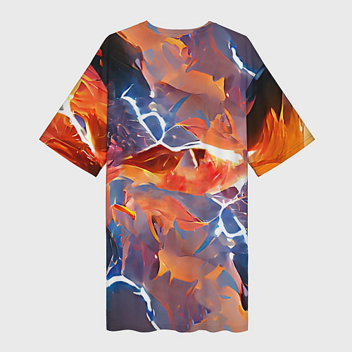 Женская длинная футболка Fire thunder / 3D-принт – фото 2