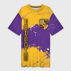 Женская длинная футболка PORSCHE- LAKERS COLORS