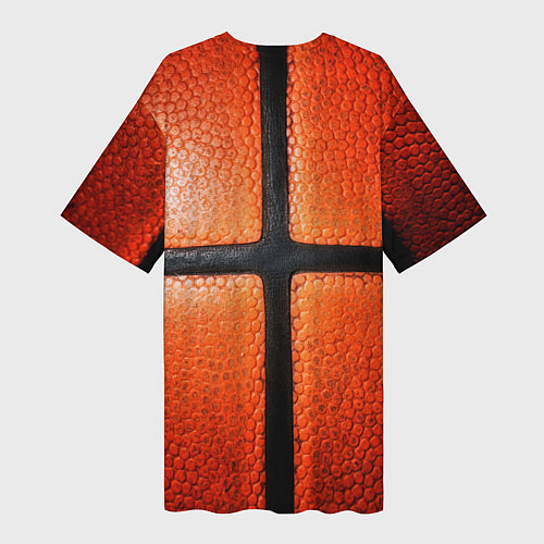 Женская длинная футболка Баскетбольный мяч текстура / 3D-принт – фото 2