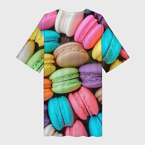 Женская длинная футболка Цветные Макаруны / 3D-принт – фото 2