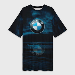 Футболка женская длинная BMW marine theme, цвет: 3D-принт